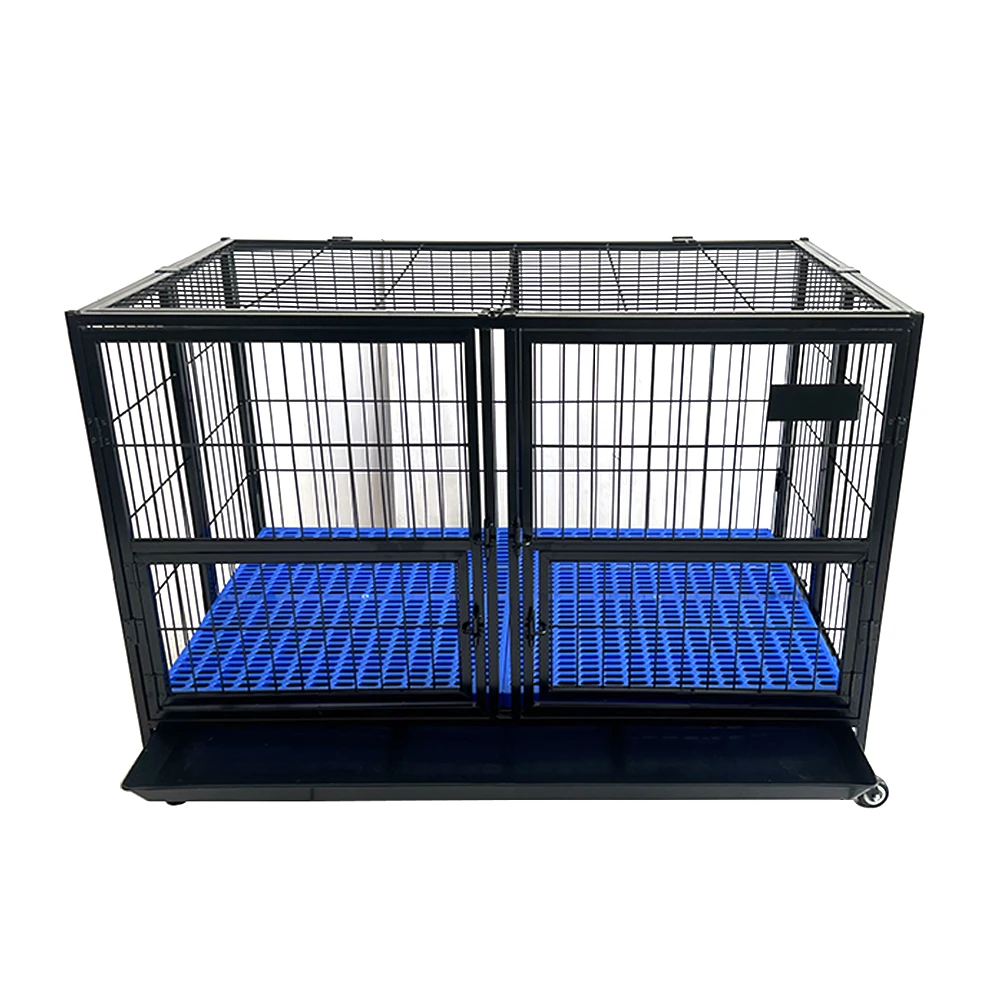 

43in Heavy Duty Stackable Large Dog Cages Metal Kennels Dog Cage Kennel