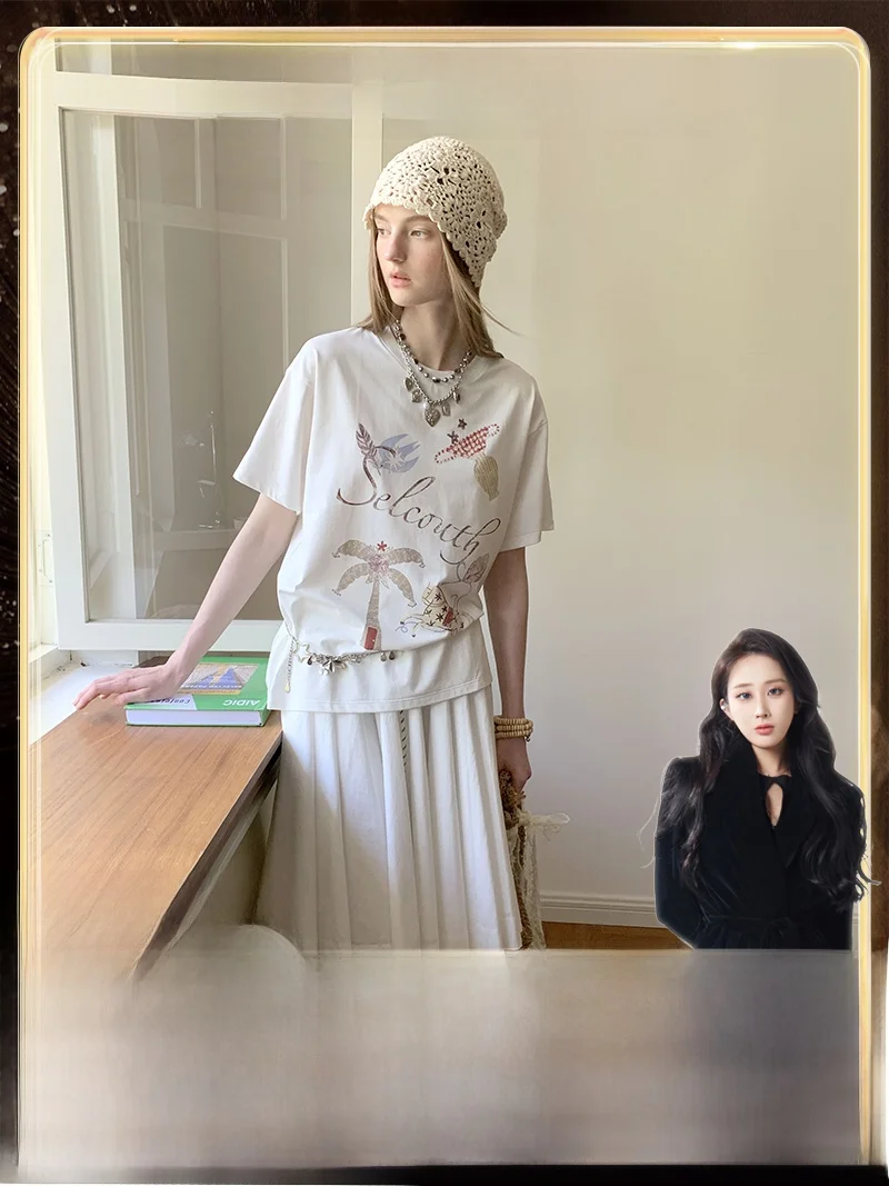 

Футболка DIDDI MODA: свободная, удобная, дышащая, летняя, повседневная, с принтом, универсальная, из хлопка...