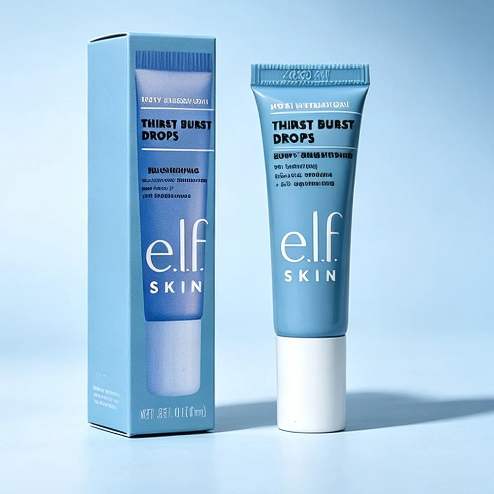Elf Thirst Burst Drops, Essência em Gel Hidratante Iluminadora, Primer Hidratante Pré-Maquiagem, Nutre a pele seca para uma base de maquiagem suave.