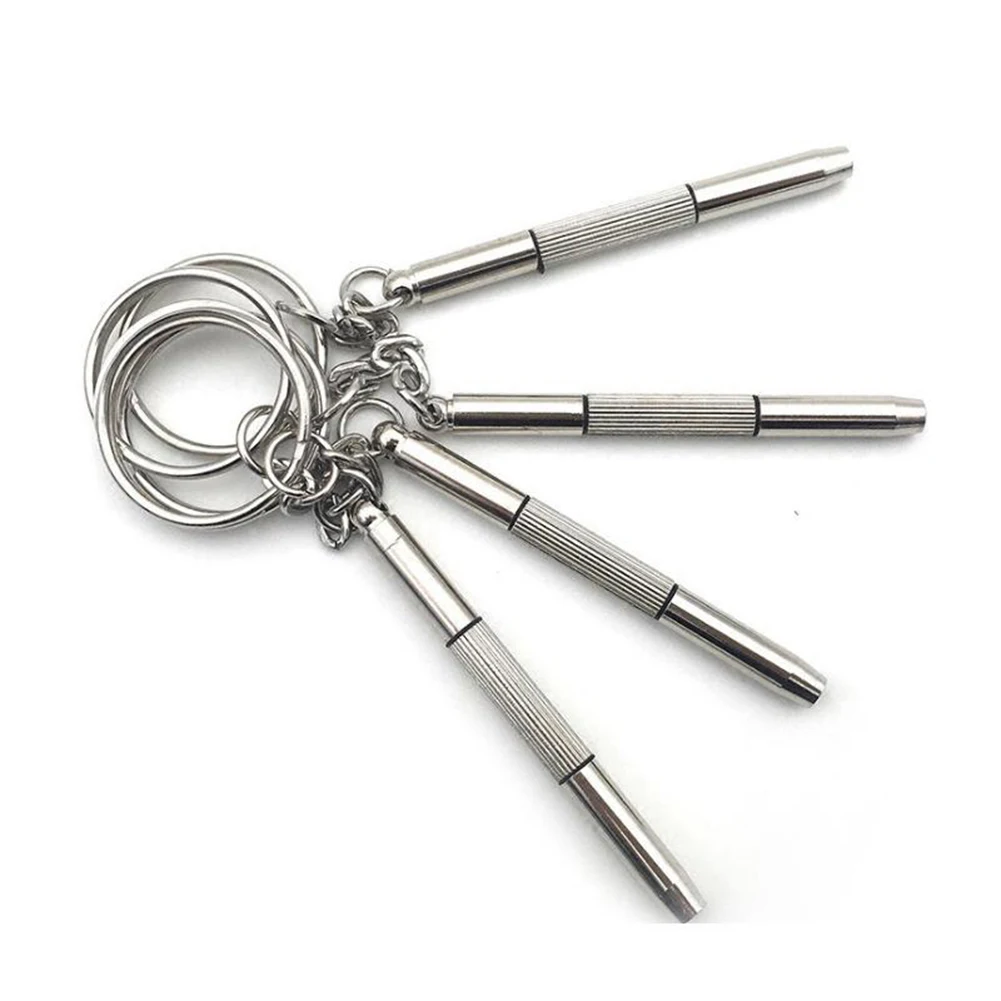 1Pcs 3 In 1 Stainless Steel Eyeglass Screwdriver Sets With Keychain Screwdrivers For Sunglass Glasses Watch Repair Tool