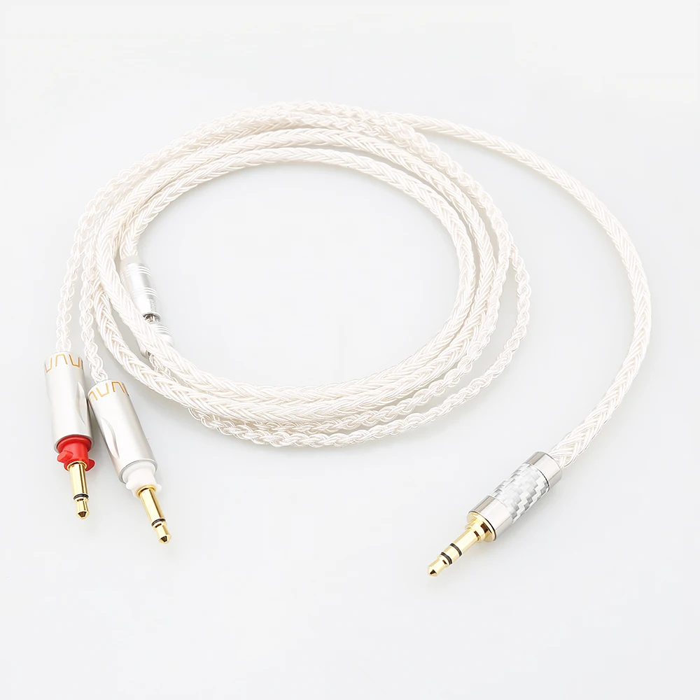 HiFi 16 Core Silver Plated Headphone Cable XLR 4.4mm 3.5mm Upgrade for Final D8000 D8000pro Pandora Sonorous Earphone Cable