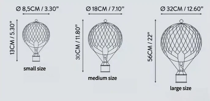 Hot air balloon pendant children's room decoration gift pendant retro pendant wind chime