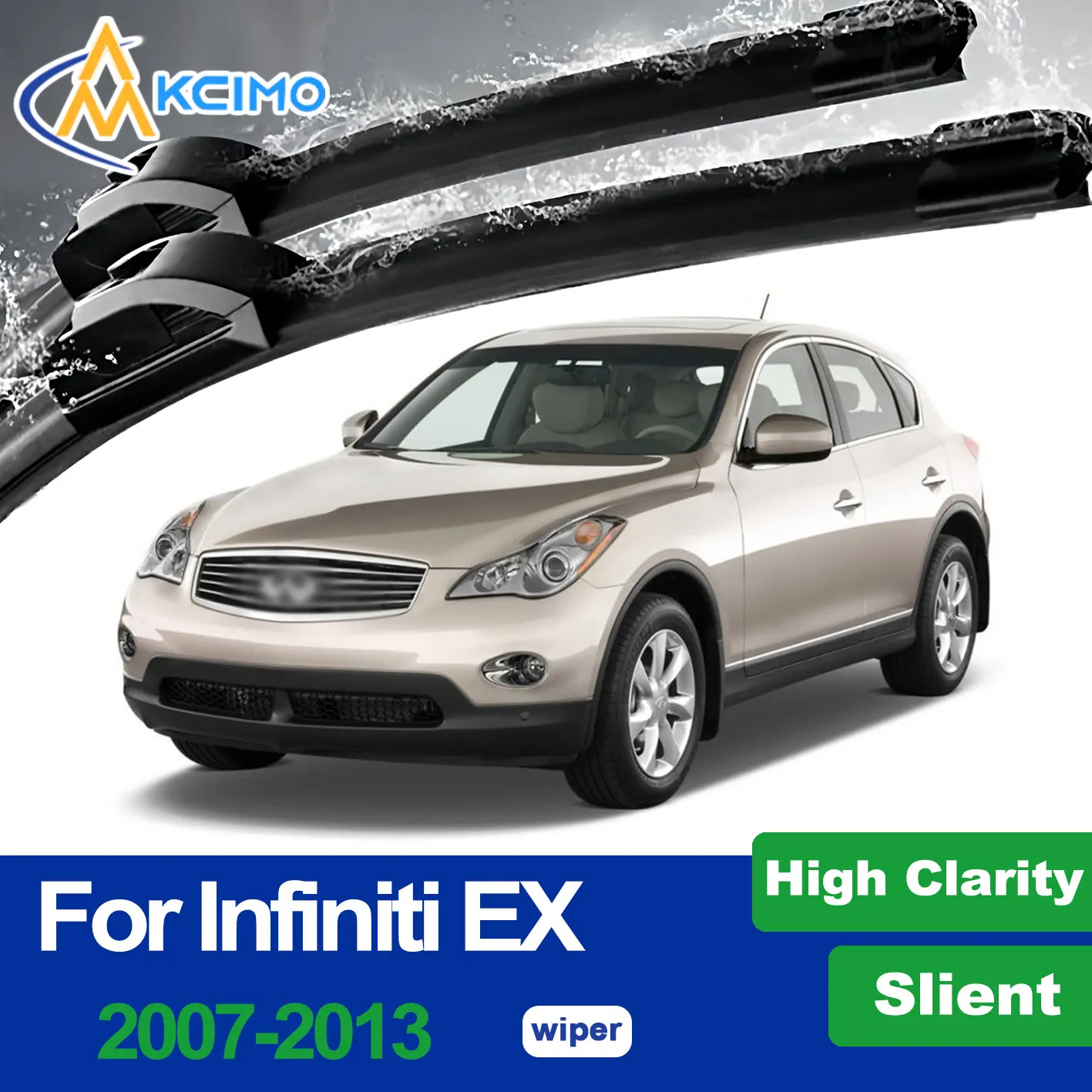 

For Infiniti EX 2007-2013 Front Windshield Wiper Blades 2pcs Quiet Rain Windscreen Window Accessories 2012