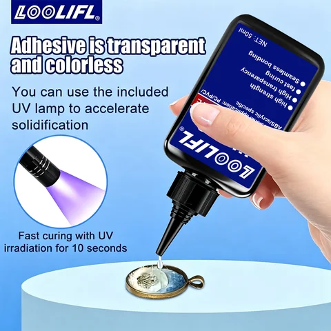 1-5Pcs W-188 Super Strong UV Fast Glue Curing Adhesive UV Resin Crystal For DIY Craft Jewelry Glass Repair With UV Curing Lamp