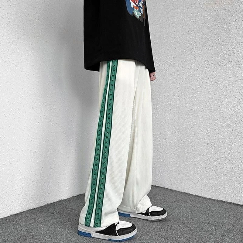 GELITAYIN Summer Loose Casual Straight Pants Man Vintage Sports Slacks New In Fashion 2025 Trend Xxxl Plus Size Polyester Trouse