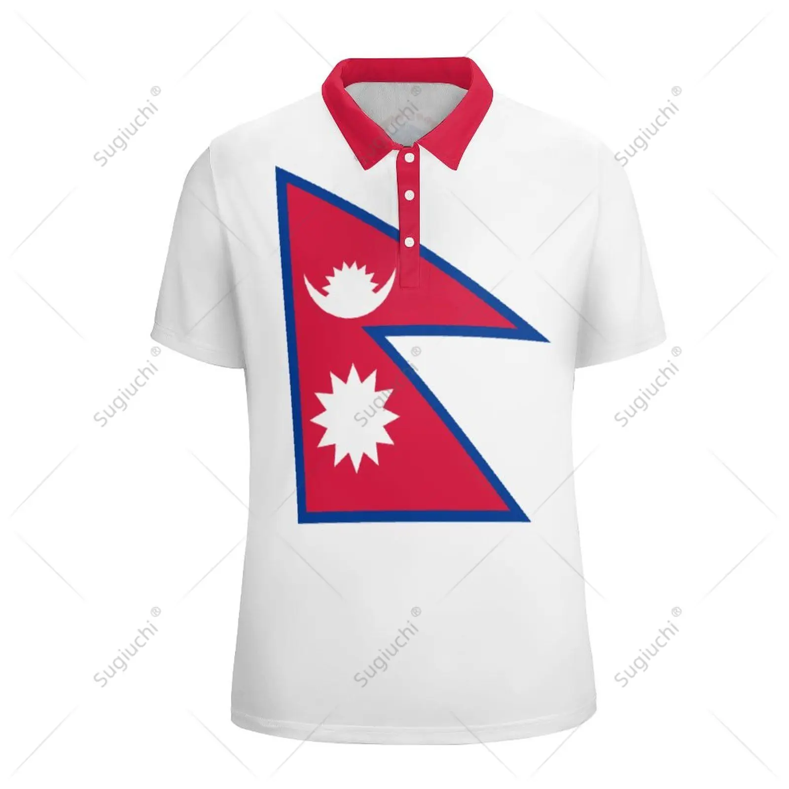 Unisex Polo Shirt Nepal Flag 3D Print Man Polo Fashion Clothing Tracksuits Short Sleeves