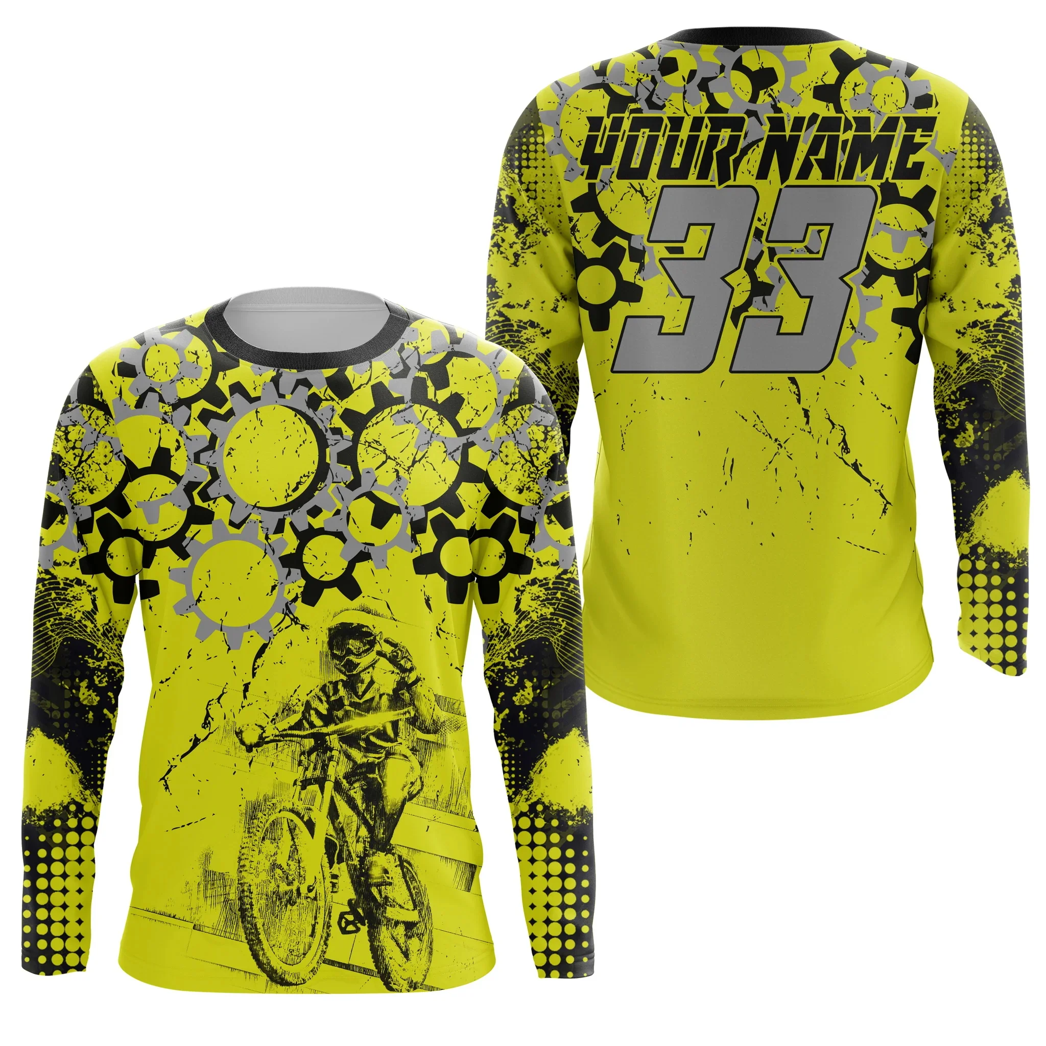 Free Custom Women Motorcycle Off-Road Oversized Racing Riding Suit Mountain Speed Control Motorcycle Men's Long Sleeved T-Shirt