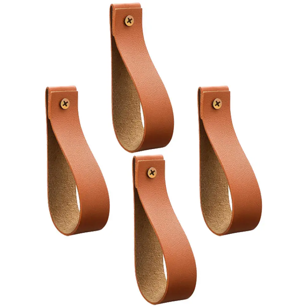 4Pcs PU Wall Mount Hooks Bohemian Style Curtain Rod Straps for Towel Hanging Bathroom Kitchen Bedroom Home Decor Space Saving view 5