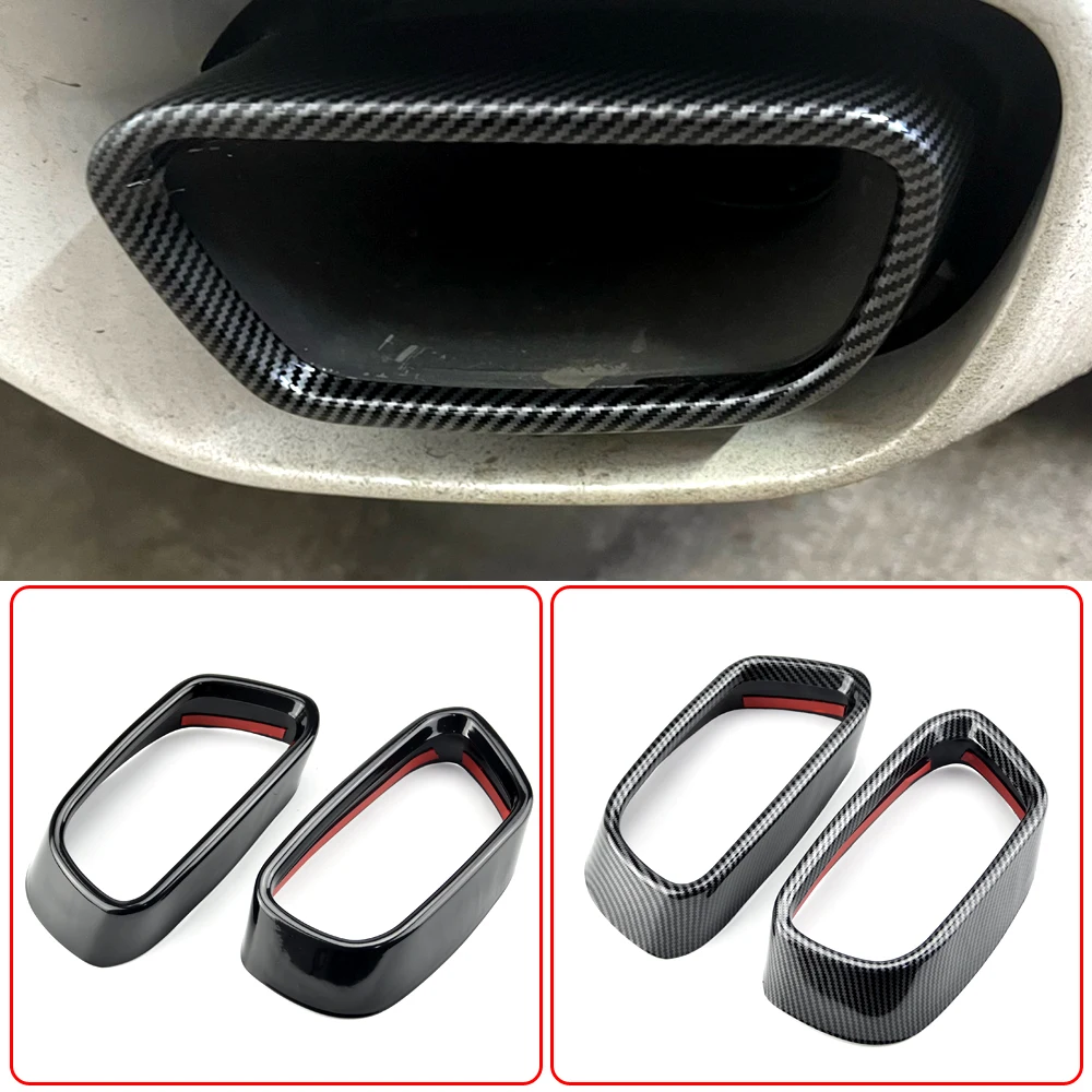 

For BMW X5 F15 X6 F16 2015- 2018 M Sports Stainless Steel Carbon Texture Car Tail Muffler Exhaust Pipe Output Cover Parts Trim