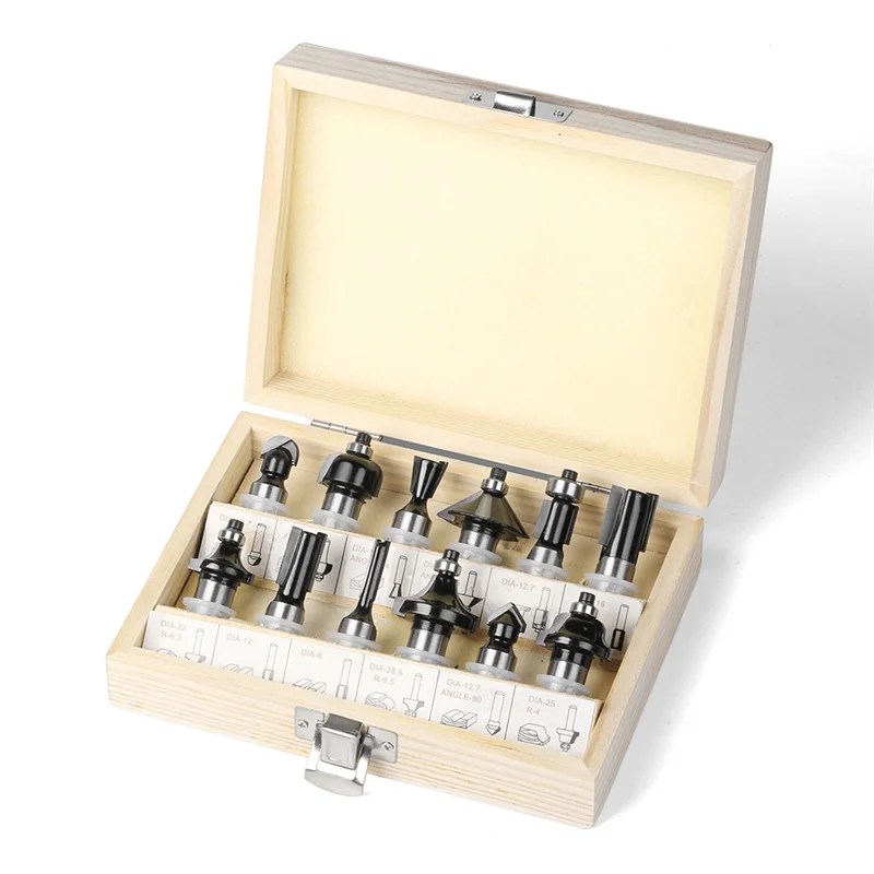 COME Wood Milling Cutter Set Router Bits Set Trimming Straight Milling Cutter Woodworking Trimming Carving Forwoodworking Cutter