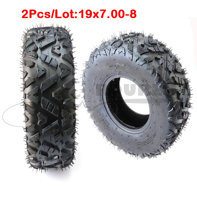 

2 pcs/lot 8 inch Tubeless tire 19x7.00-8 vacuum Tyre For ATV go kart lawn mower UTV Buggy Quad Dirt Bike