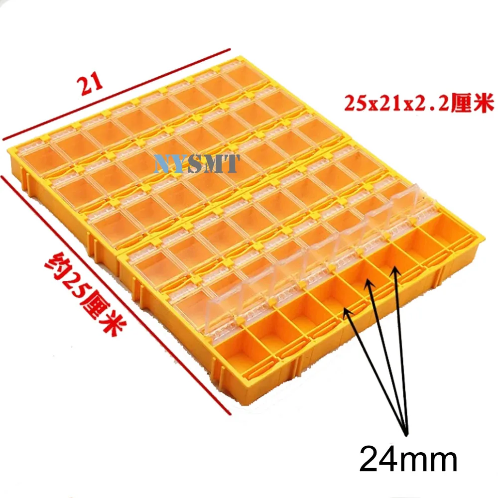 SMD Container SMT IC Electronic Component 210x156x18mm 48pcs Mini Storage Kit DIY Small Component Jewelry Tool Box