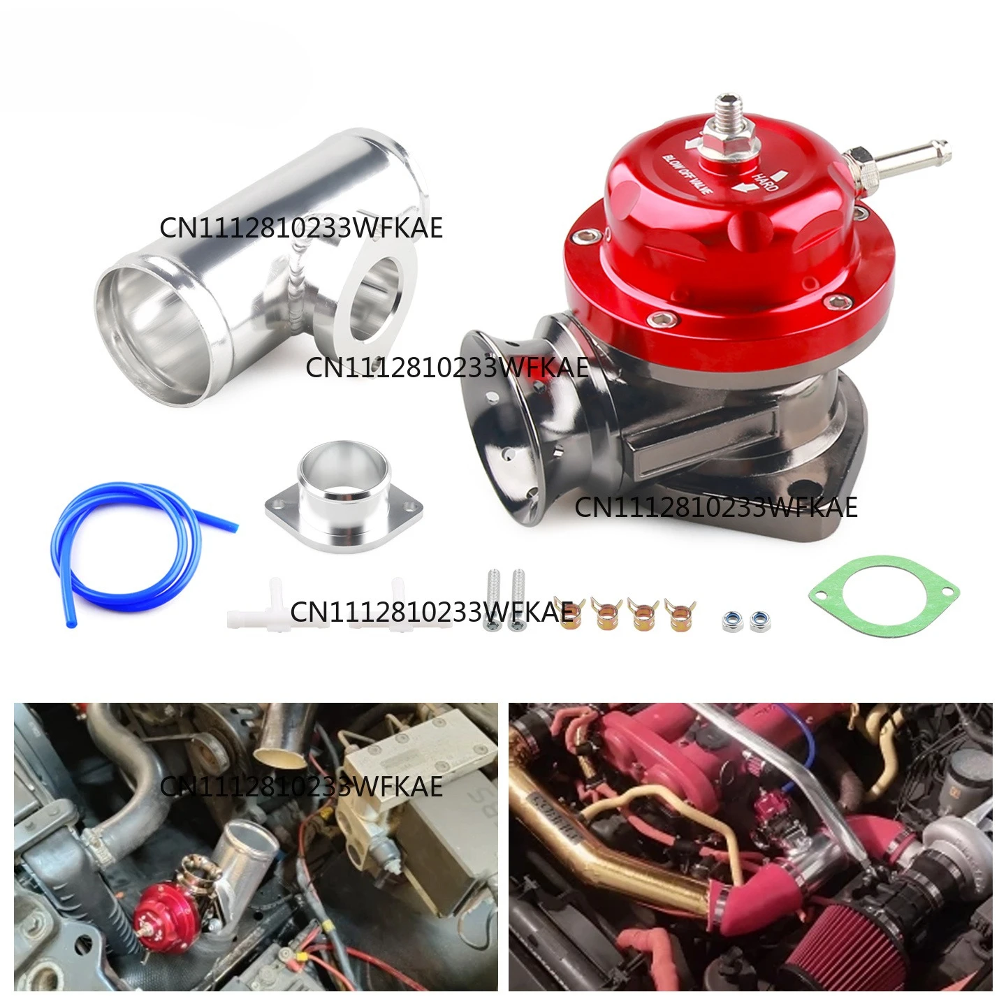 With 63mm Flange Pipe Type-RS Turbo Blow off Valve Adjustable 25psi BOV For GD-RS FV RZ Blow Off Valve Adapter L=150mm