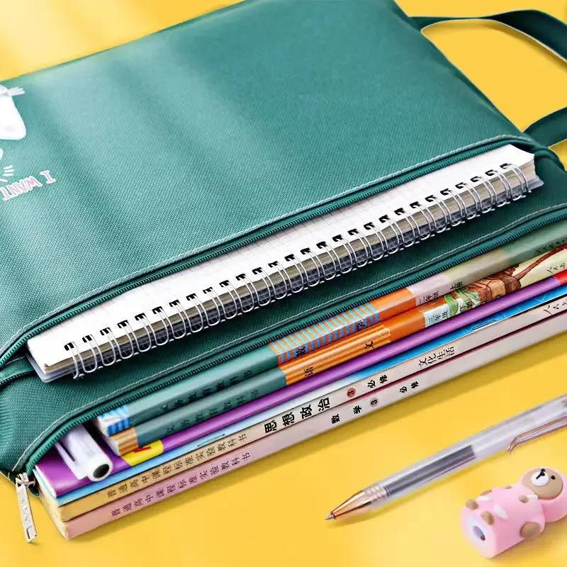 A4二層厚手ファイルバッグトートバッグ試験専用分類資料折りたたみ収納バッグオフィス学校または家庭用