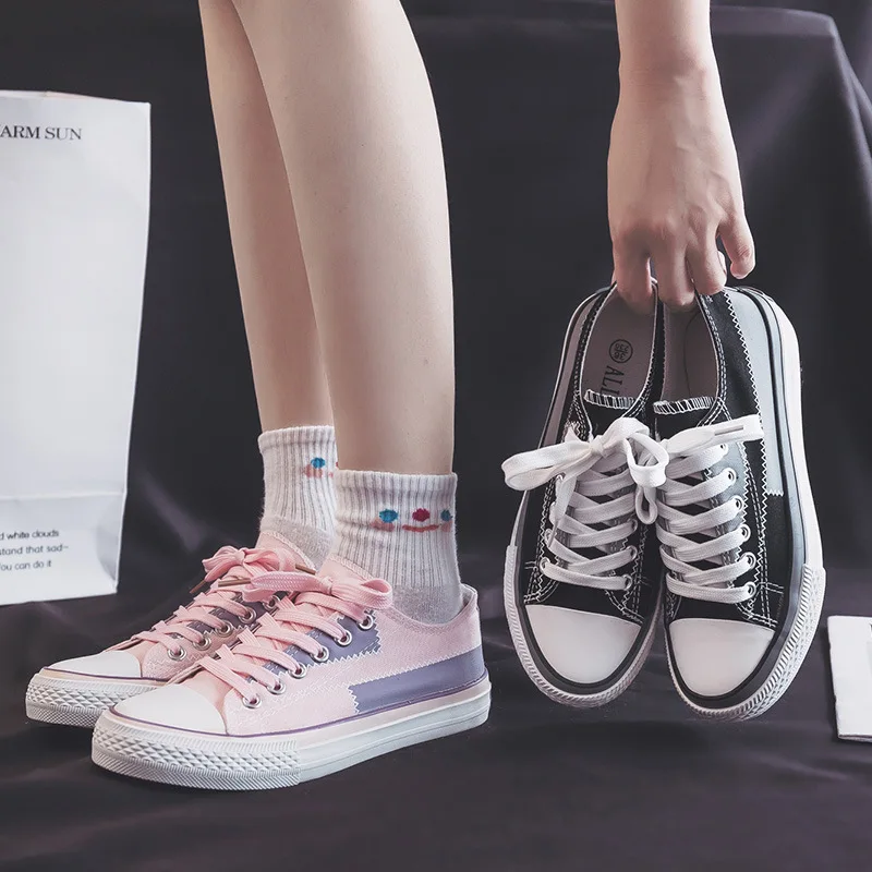 Hoge bedelaar canvas schoenen dames zachte bodem antislip comfortabele sneakers mode straat honderd canvas lage casual schoenen