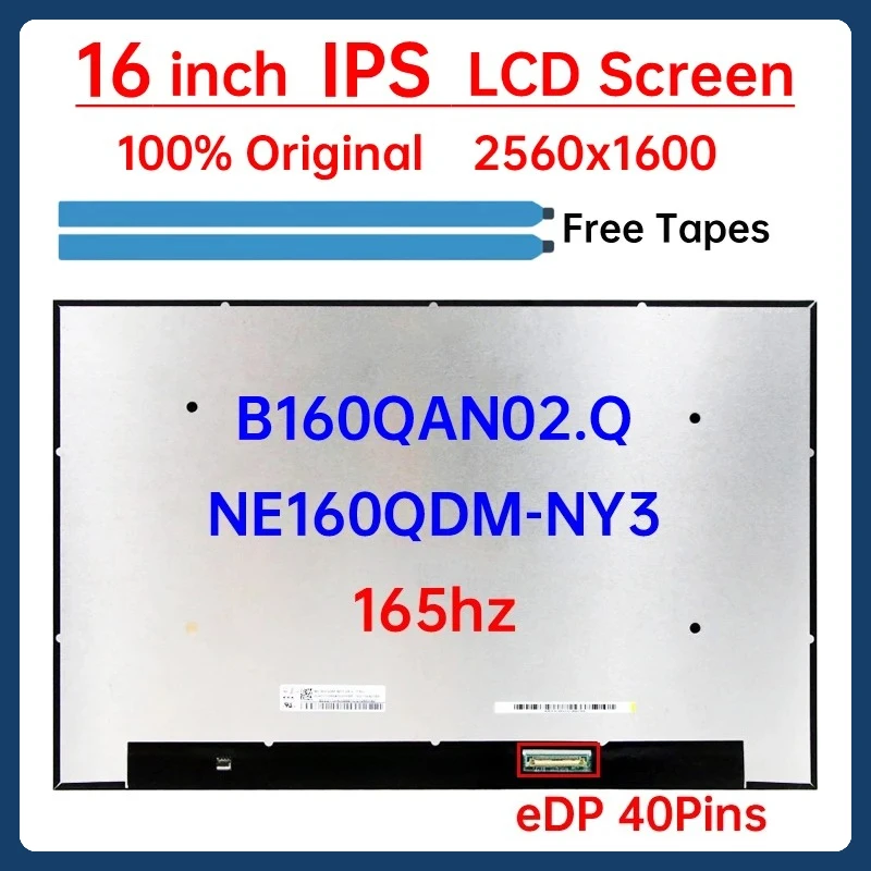 

16 Inch 165Hz LCD Screen B160QAN02.Q NE160QDM-NY3 For ASUS ROG Zephyrus M16 GU603 GU603H GU603Z Display Matrix Panel eDP 40 Pins
