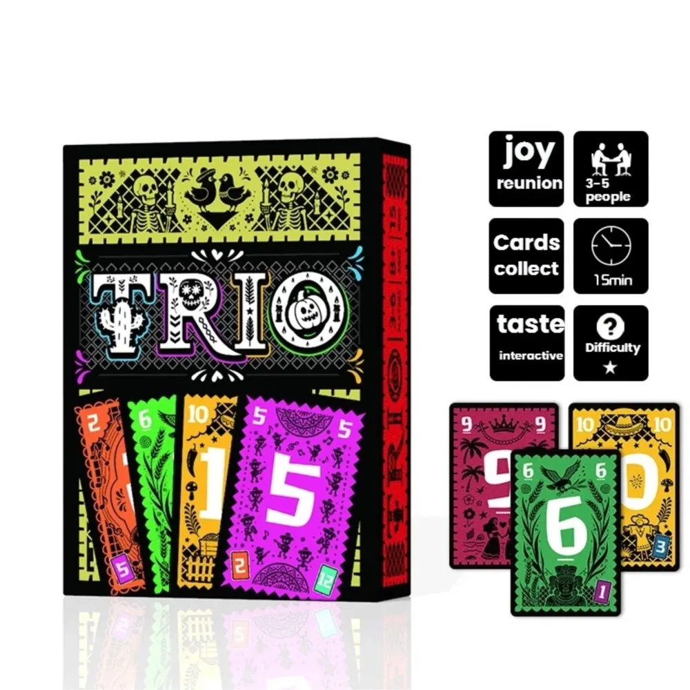 Strategic Card Board Game TRIO Card Fun Family &friend Parties 3-6 Players Board Game Entertainment toy Card For Game Night