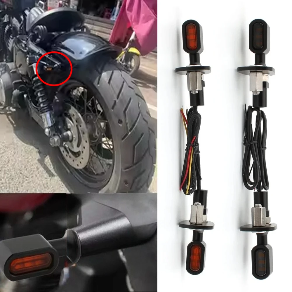 2Pcs Motorcycle Rear LED Turn Signal Indicators Amber Running Light For Harley Nightster Special RH975 RH 975 RH-975 All years