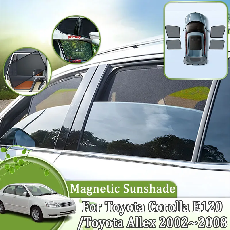 

For Toyota Corolla E120 Accessories 2002~2008 2005 Car Mesh Magnetic Visors Side Vehicle Shade Blocking Curtain Auto Accessories