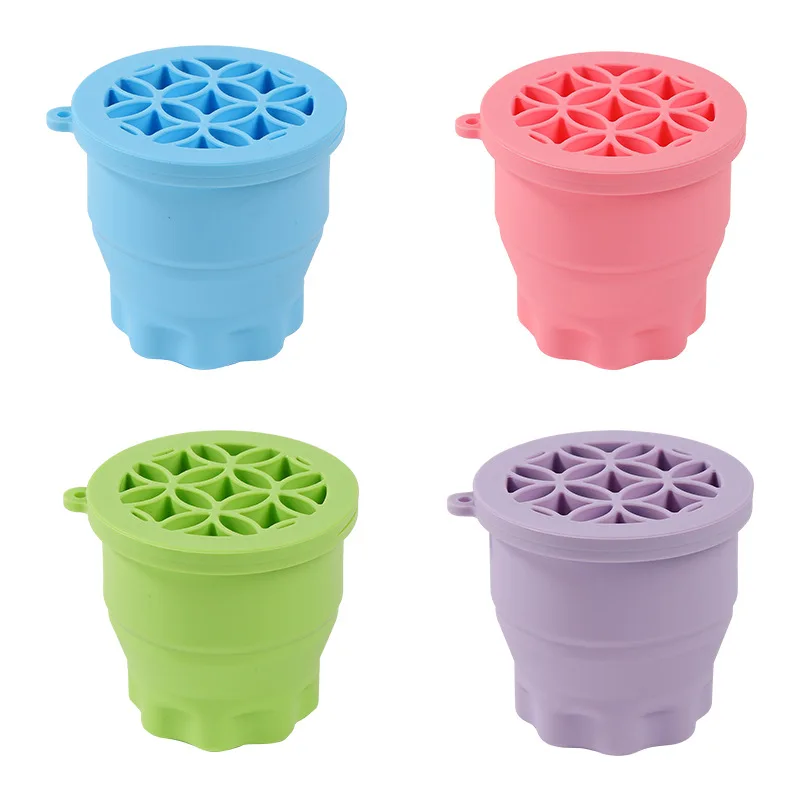 

Multifunction Silicone Folding Makeup Brush Cleaning Cup Cleaning and drying 2-in-1 storage cup Beauty Cosmetic Brush Scrub Cup