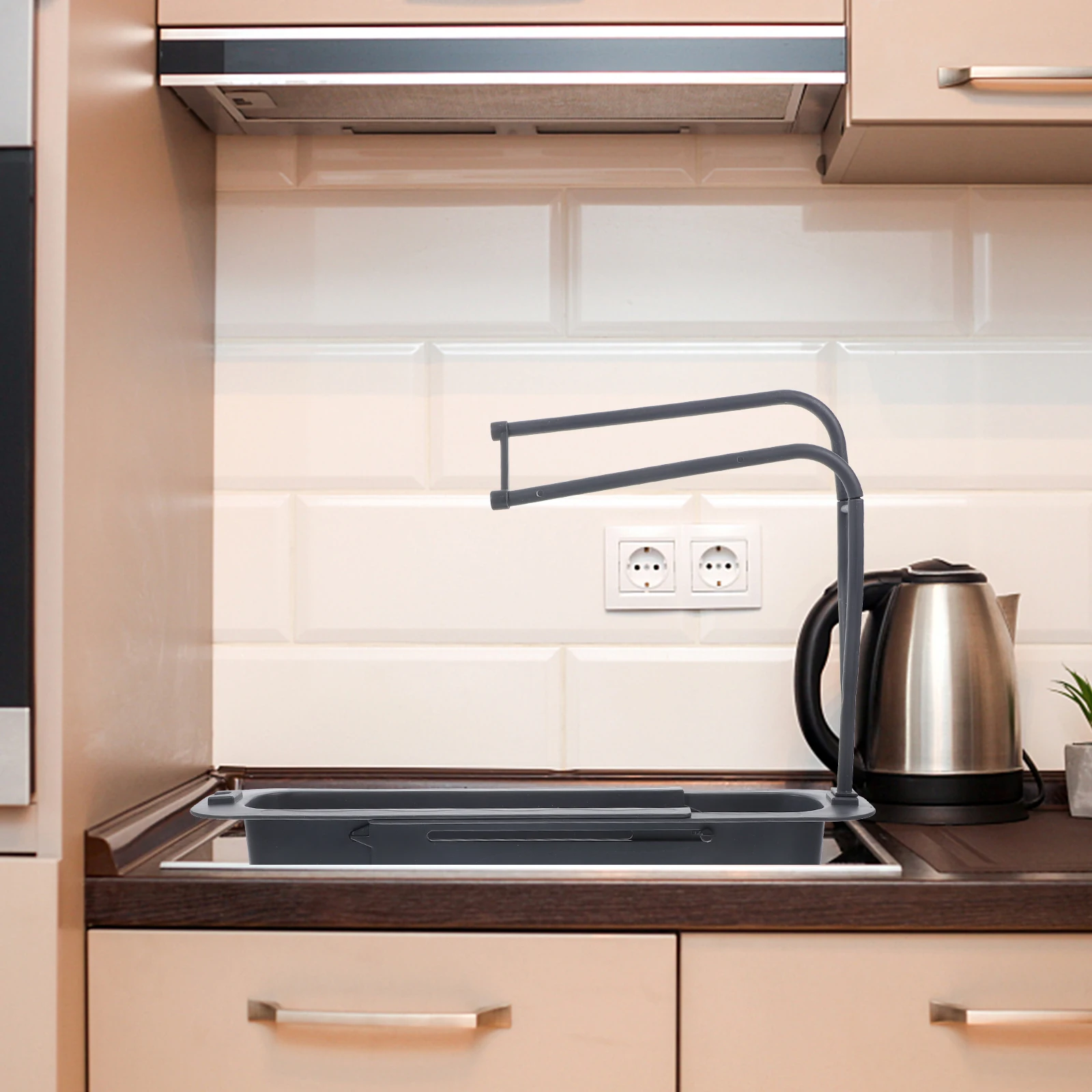 

Telescopic Sink Sink Drain Basket Basket Yellow Storage Rack for Kitchen Sponge Soap Holder Adjustable Draining Organizer