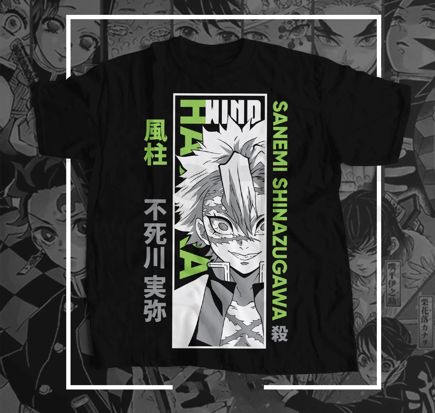 JAPANESE Anime Manga DEMON SLAYER Tanjiro Nezuko Sanemi Shinaugawa T-Shirt