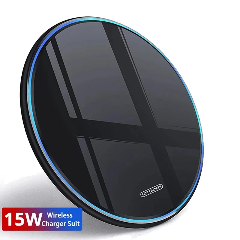 

Беспроводное зарядное устройство 15 Вт, подставка для настольного компьютера, беспроводная зарядка для iPhone 17 16 15, Samsung Xiaomi, индукционная док-станция для быстрой зарядки