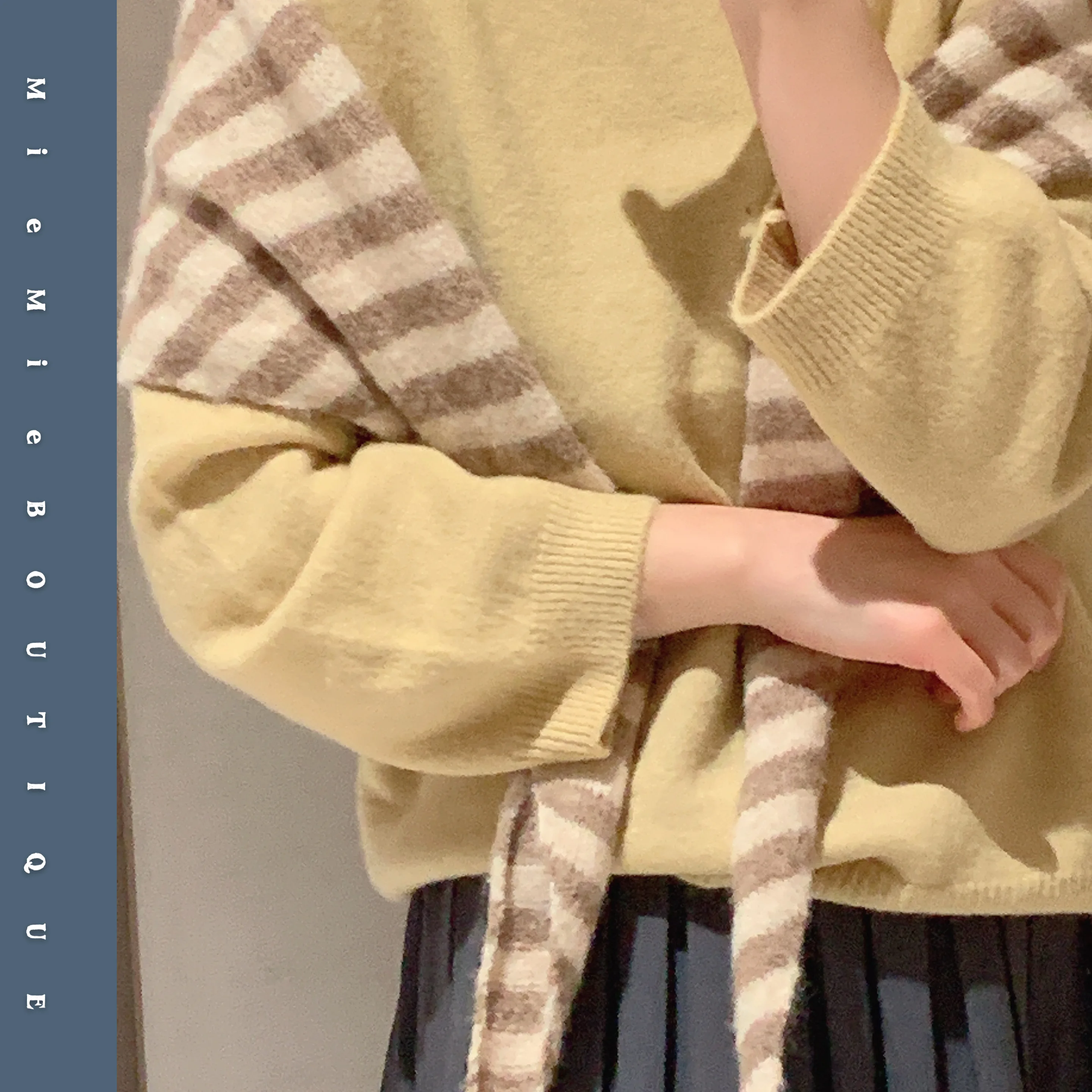 

Alasalvas Extra Large round Ne Knitted Sweater Cute Soft Camere Comfortable Fit Women's Faion Spring Long Sve Top