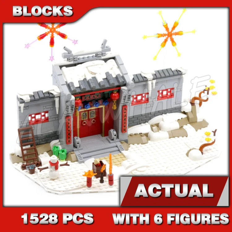 

1528pcs Chinese Traditional Festivals Story of Nian Lunar New Year Chun Lian 66005 Building Block Toy Compatible With Model
