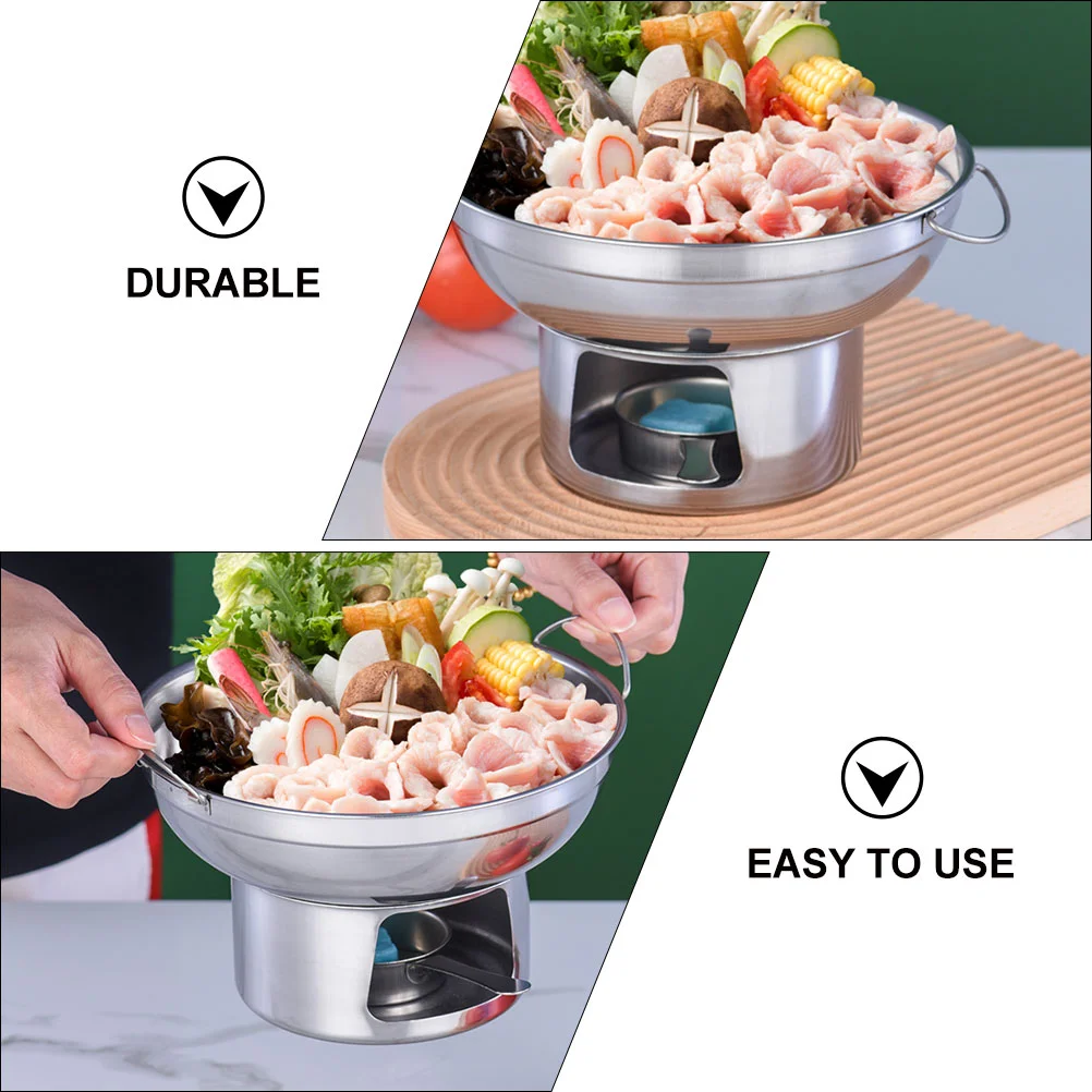 Furnace Stove Solid Fuel Boiler Chafing Dish Buffet Korean Pot Stainless Steel Hot Pot Outdoor Stainless Steel Container