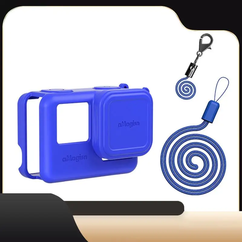 

AMAGISN Silicone Protective Case Anti -Fall Protective Shell Replacement Accessories Fit For Insta 360 Ace Ction Camera Blue-T44