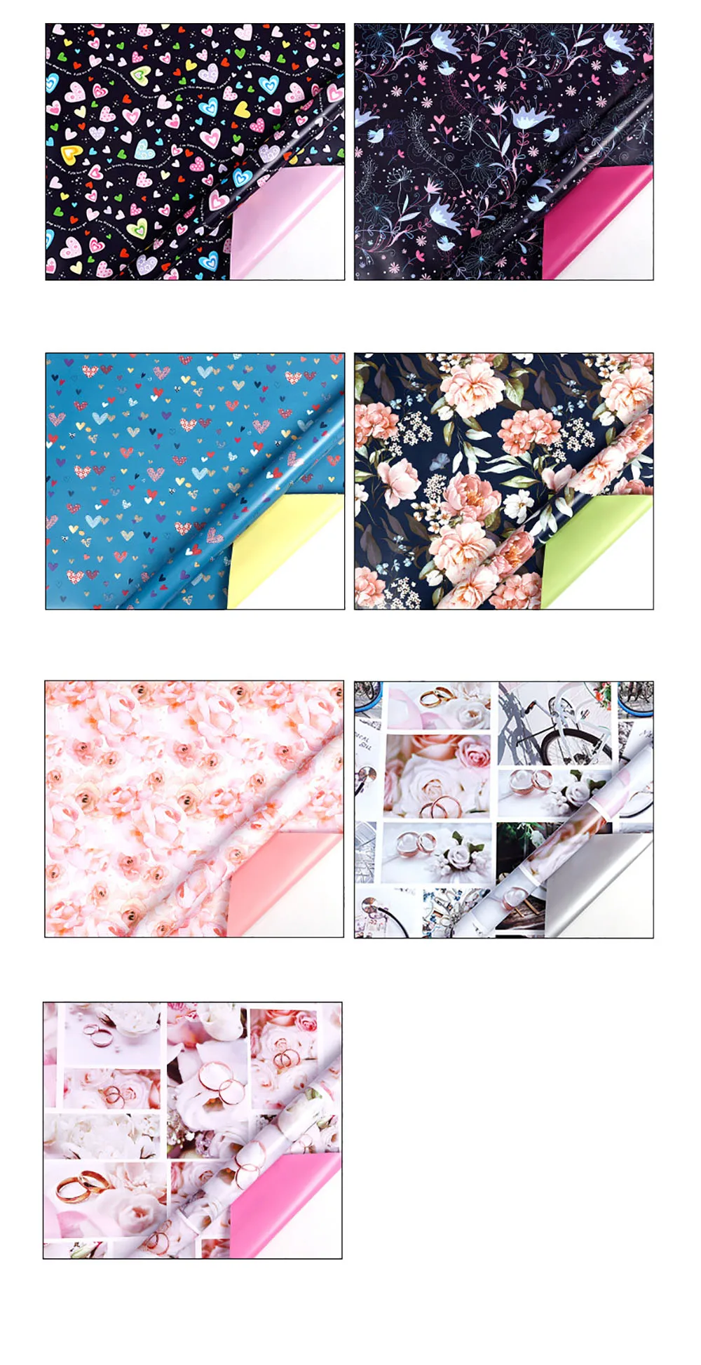 Bouquet Packaging Paper Colorful Large Size Wrapping Sheet Gift Wrapping Paper Double Sided Decorative Craft Paper For Mother'S