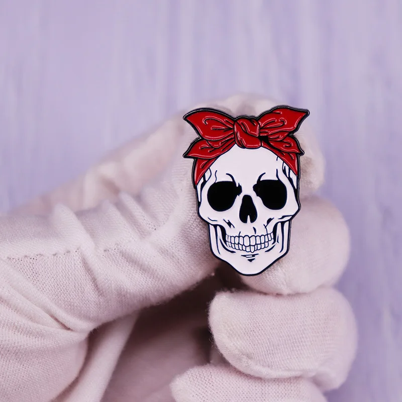 الرعب الجمجمة المينا دبوس الظلام ساحر الفن بروش القوطية الهيكل العظمي شارة هالوين دبابيس الرجال النساء مجوهرات الأزياء اكسسوارات هدايا #3