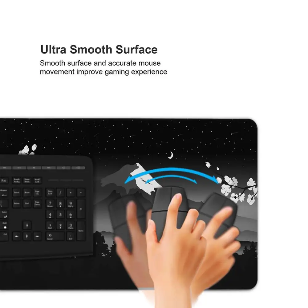 Japan Cherry Blossom Mouse Pad Gray Laptops Gaming Deskmat Sakura Mousepad Anime Office Carpet Gamer Keyboard Computer Desks