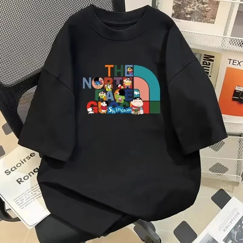 2025 New Summer Design Fashion High-End Brand Joint Male and Female Printing Short-Sleeved Cotton Boys and Girls T-Shirt Tops image 2
