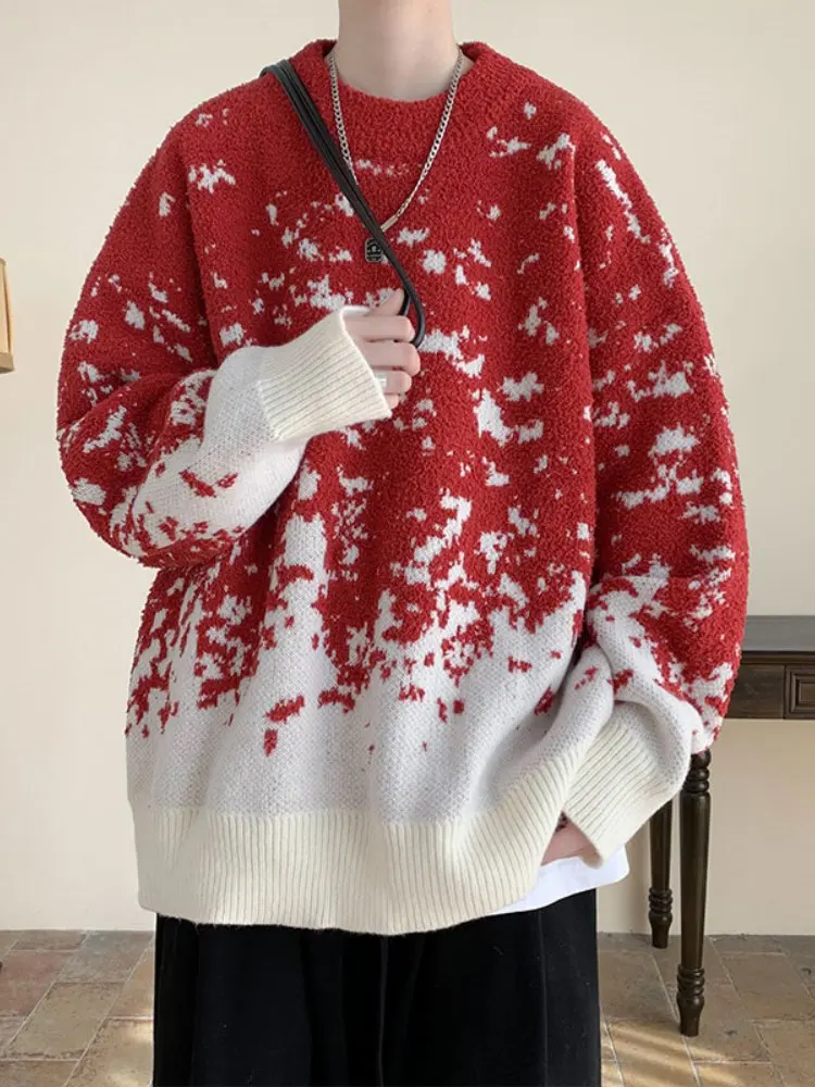 

Модный свободный вязаный свитер для подростков на весну-осень, повседневный, с длинным рукавом и круглым вырезом, однотонный