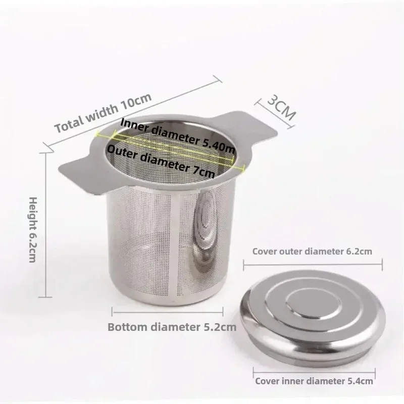 Binaural Net Stainless Steel Mesh Tea Maker with Lid Filter Coffee Filter Basket Tea Filter Be Reusable Strainer Tea Accessories image 6
