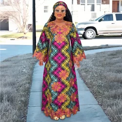 H&D African Clothing Dresses For Women Elegant Wedding Party Gown Ankara Dashiki Long Dress Roupas Bazin Riche Robes 2024