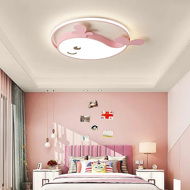 

SANDYHA Modern Minimalist LED Ceiling Light Creative Cartoon Whale Style Lighting Fixture for Bedroom Living Room Kids Room