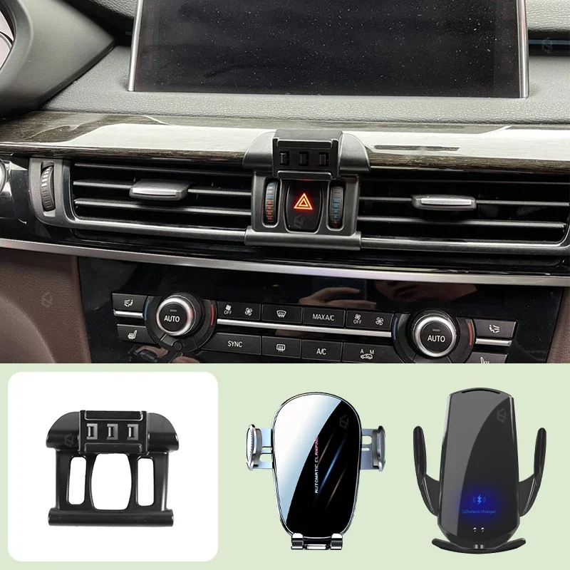 

Car Mobile Phone Holder For BMW X5 F15 2014-2018 Car Special Bracket Base Mobile Support Wireless Charging Bracket Accessories