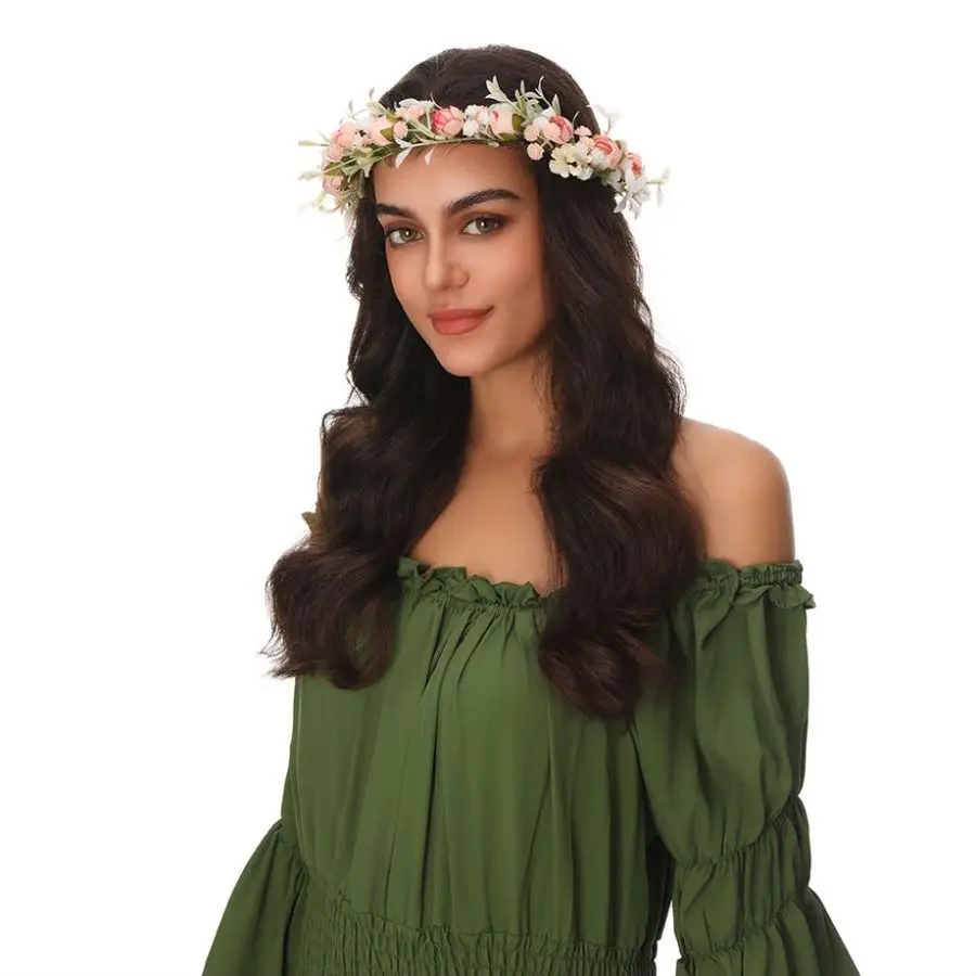 Girl Flower Wreaths Garland Crown Diadem Wedding Baroque Hairband hair flower Crown Bridal Headband Fairy Princess Hair Tiaras