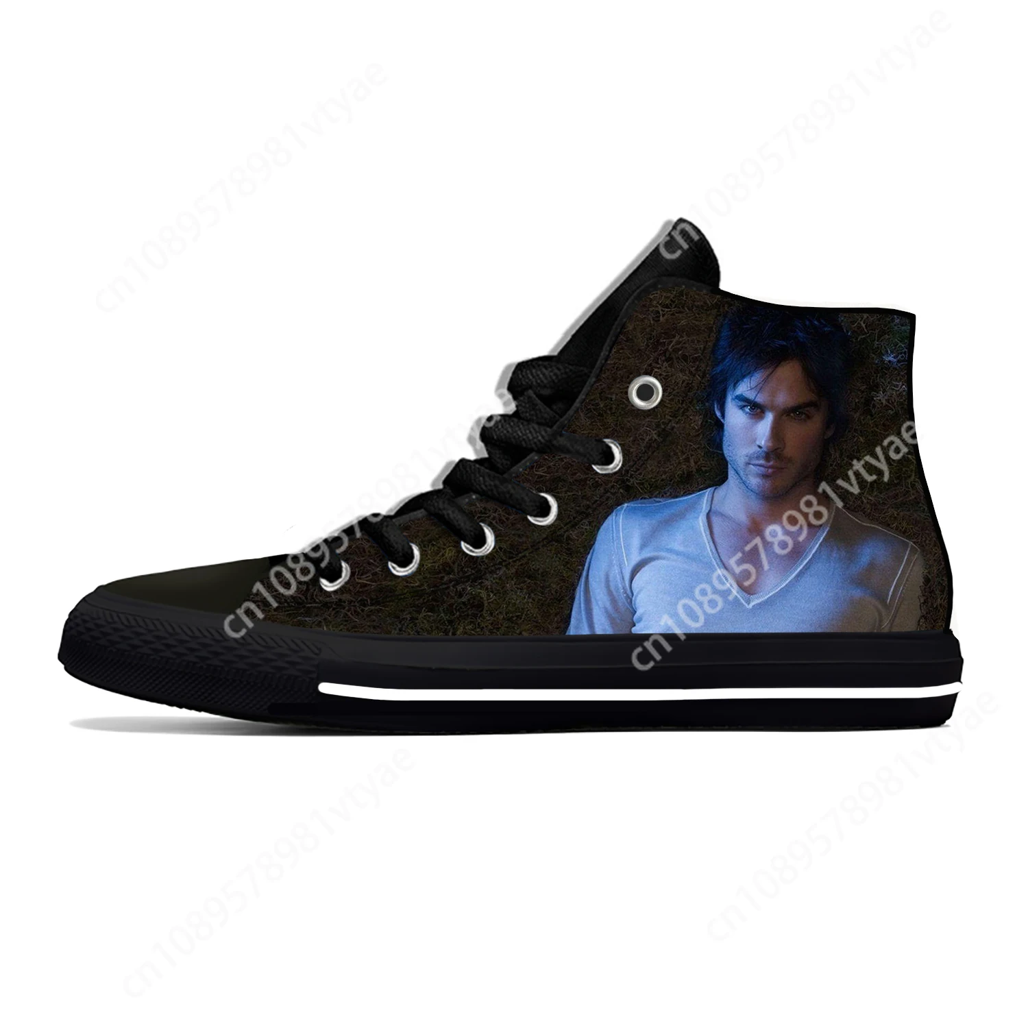 Hot Cool Summer The Vampire Diaries Damon Salvatore Cool Fashion Casual Shoes High Top Men Women Sneakers Classic Board Shoes