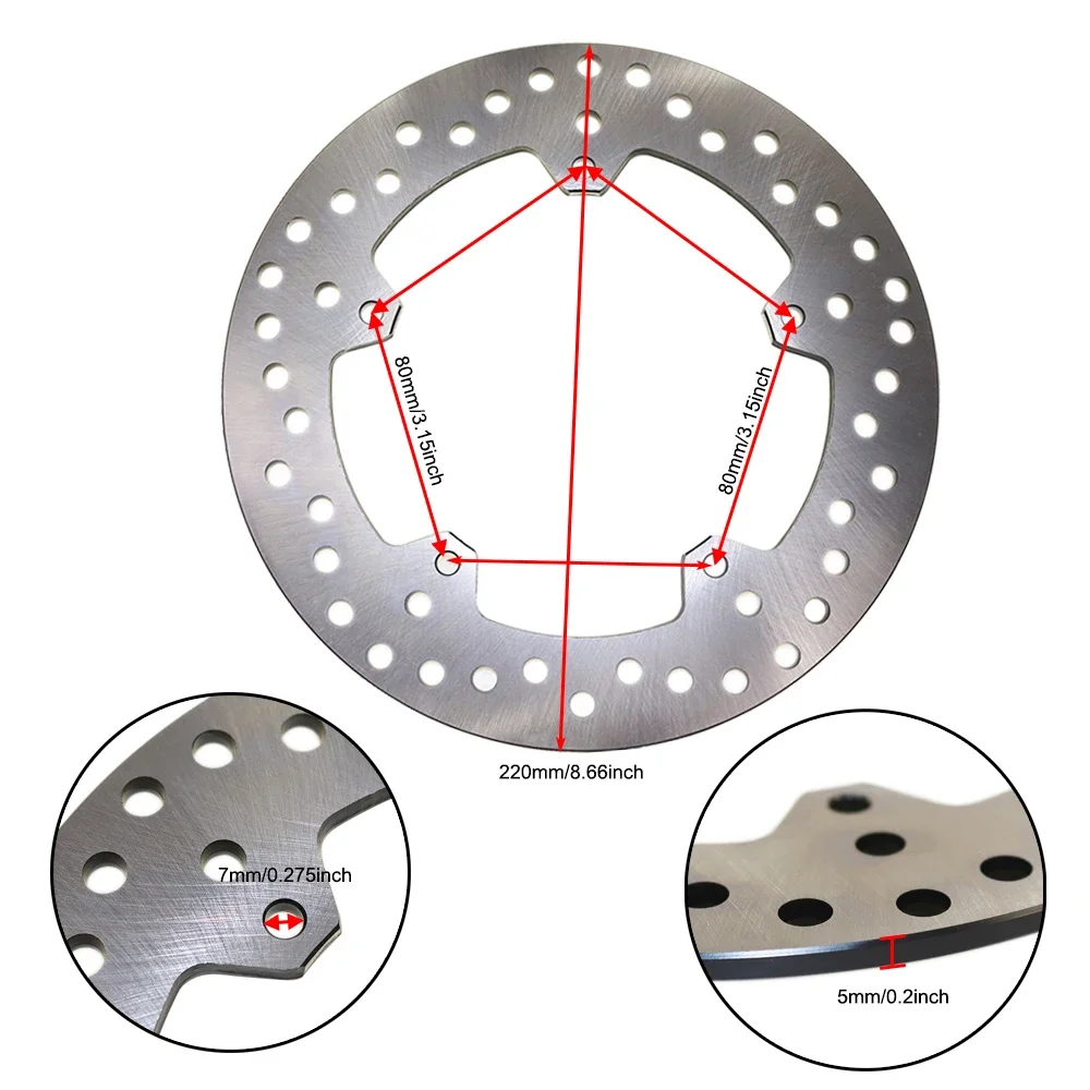 

220mm Motorcycle Stainless Steel Rear Brake Disc Rotor For BMW S1000R 2013 2014 2015 2016 2017 / S1000RR S1000 RR 2009-2018