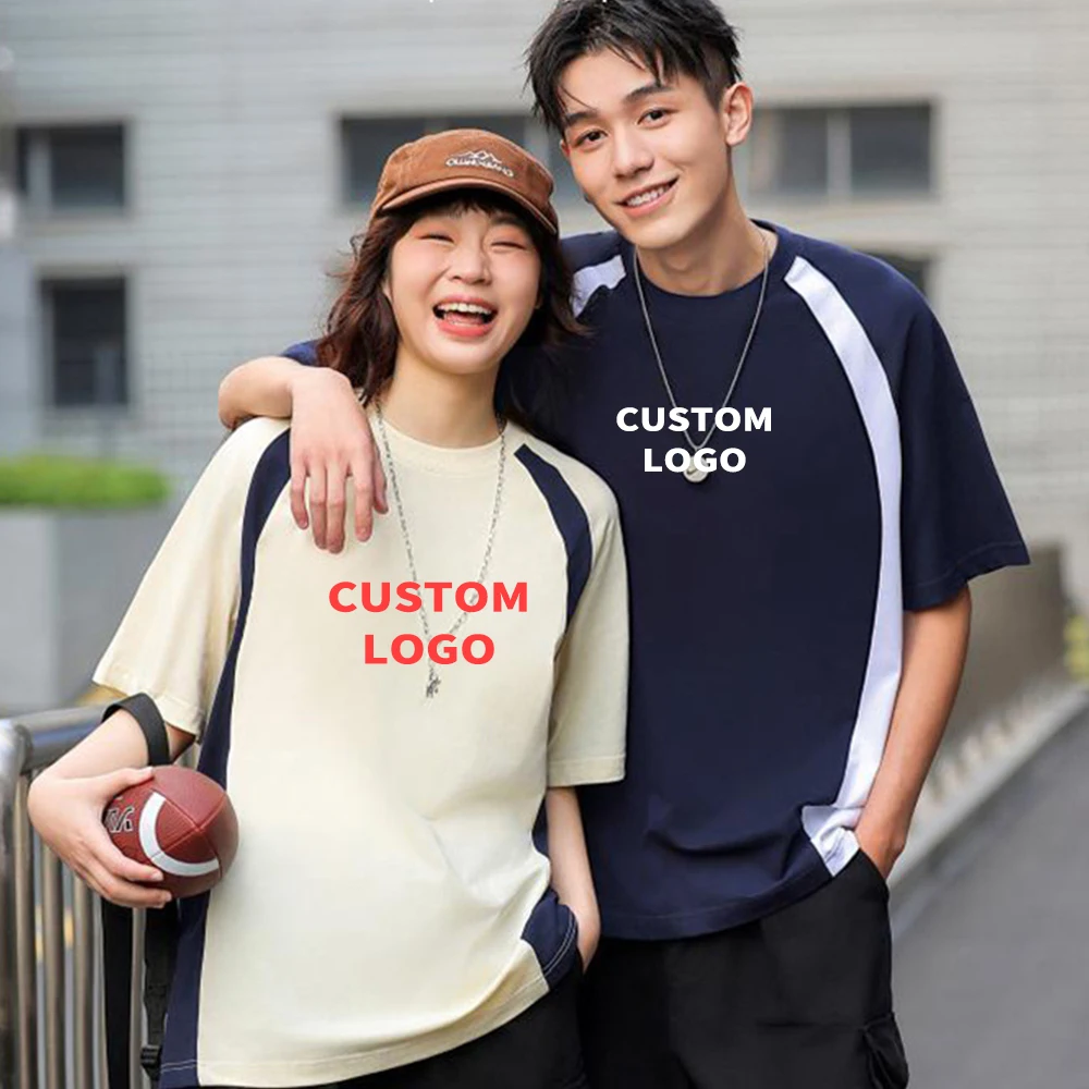 

Мужская футболка LME Clothing Manufacturer из плотного хлопка 240 г, с цветными вставками, свободного кроя, с круглым вырезом и спущенным плечом.