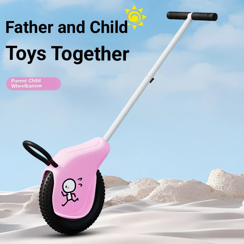 Parent-Child Unicycle Baby Stroller, Lightweight Portable Large-Wheel Balance Bike for Outdoor Travel & Older Kids Strolling