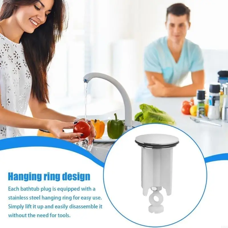 Bathroom & Kitchen Sink Drain Plugs with Adjustable Height Brass ABS Sink Stoppers