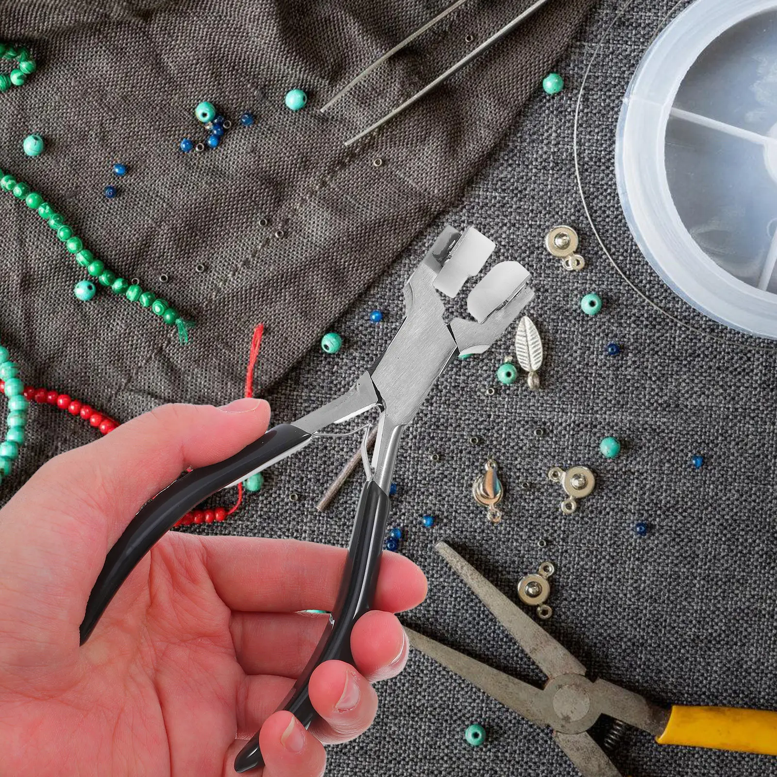 Professional Stainless Steel Nylon Jaw Flat Nose Pliers for Jewelry Making Wire Forming Bracelet Ring Bending Craft Beading