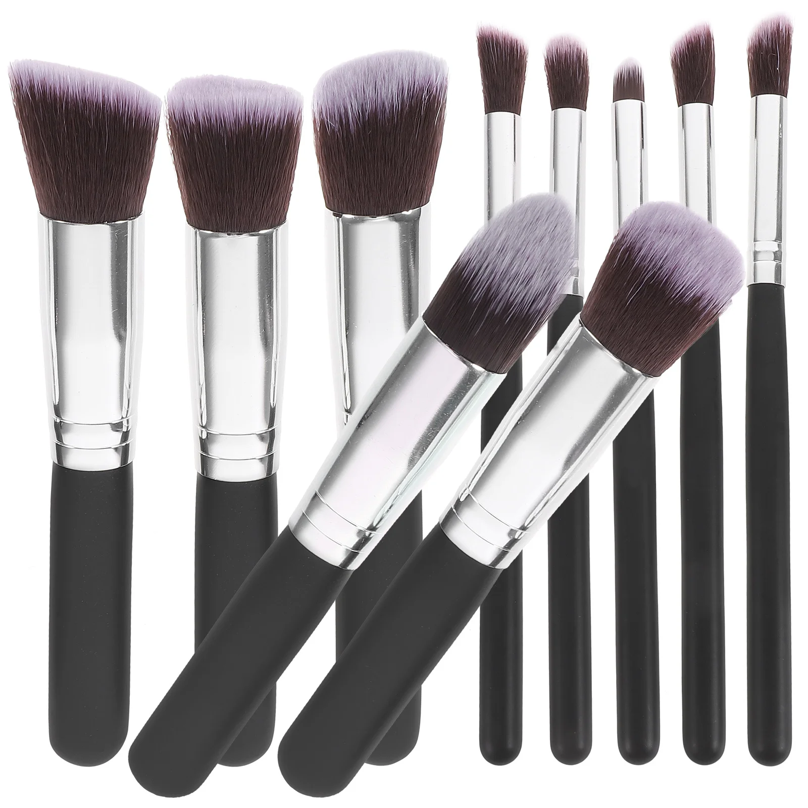 Juego de brochas de maquillaje, 10 Uds., brochas profesionales de fibra sintética de primera calidad, mango atrevido, base facial, mezcla, colorete, delineador de ojos