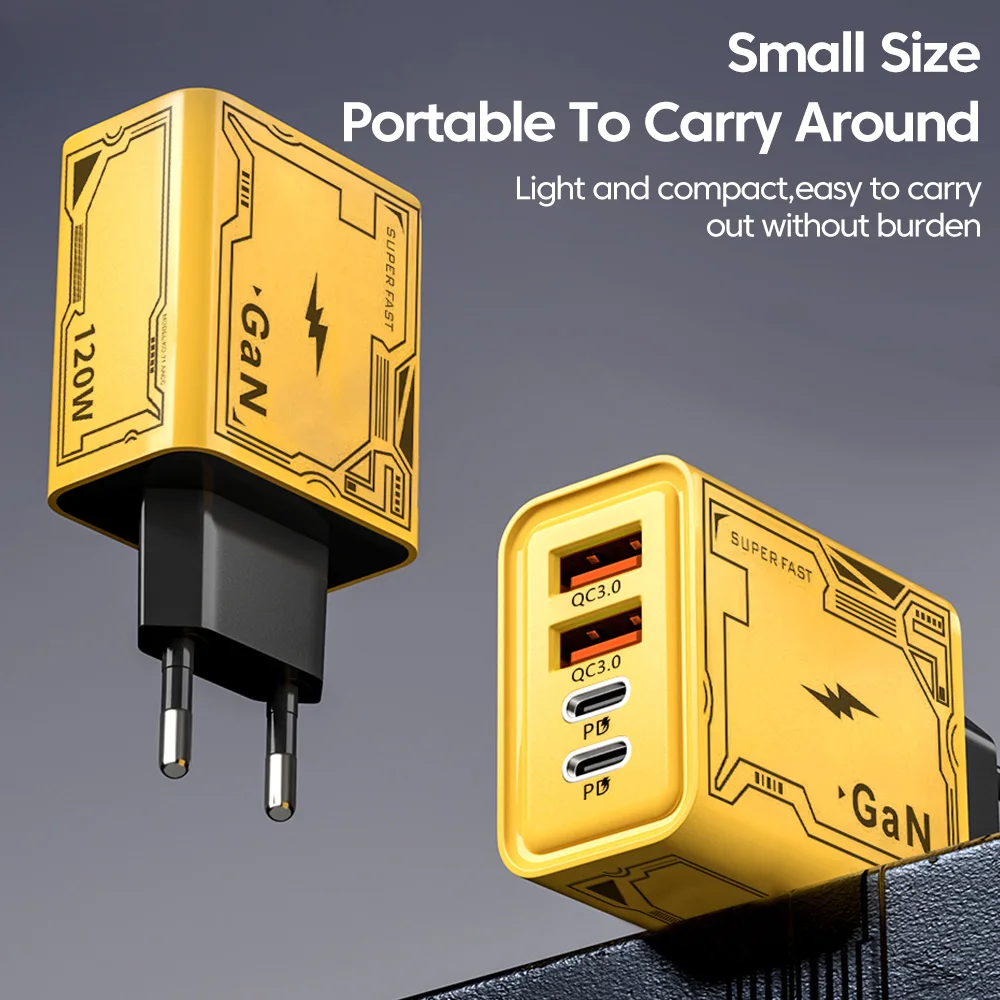 Type C USB Quick Charger 4 Ports QC3.0 Cell Mobile Phone Power FAST Adapter For  iPhone Samsung mobile phone charger - náhled 5