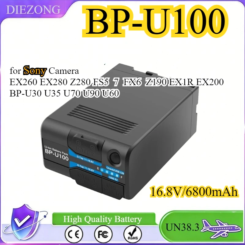 

BP-U100 Battery for Sony Camera EX260 EX280 Z280 FS5 7 FX6 Z190 EX1R EX200 BP-U30 U35 U70 U90 U60 with D-Tap and USB Output